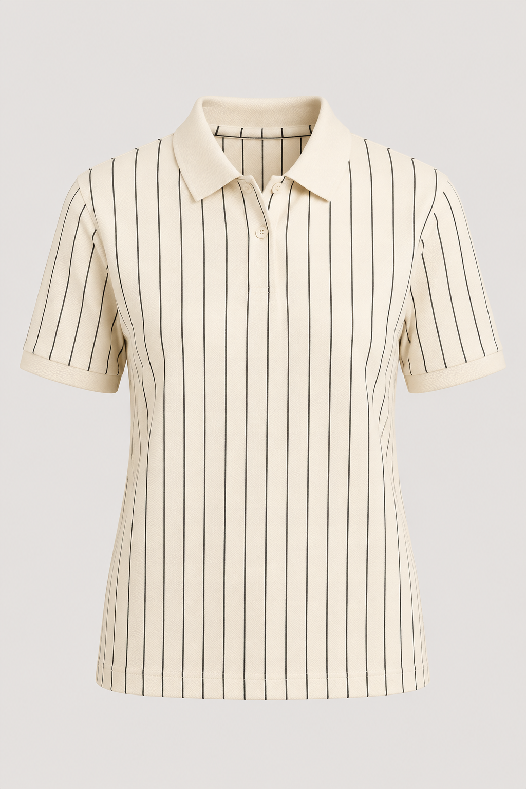 Pinstripe Knit Polo Shirt