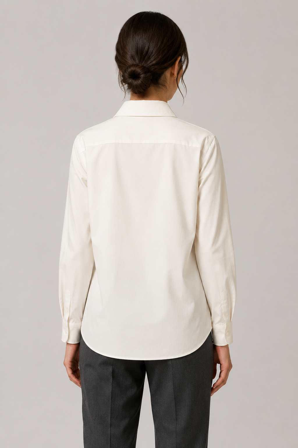 Covered-Placket Silk-Poplin Shirt