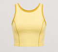 Contrast-Trim High-Neck Crop Tank
