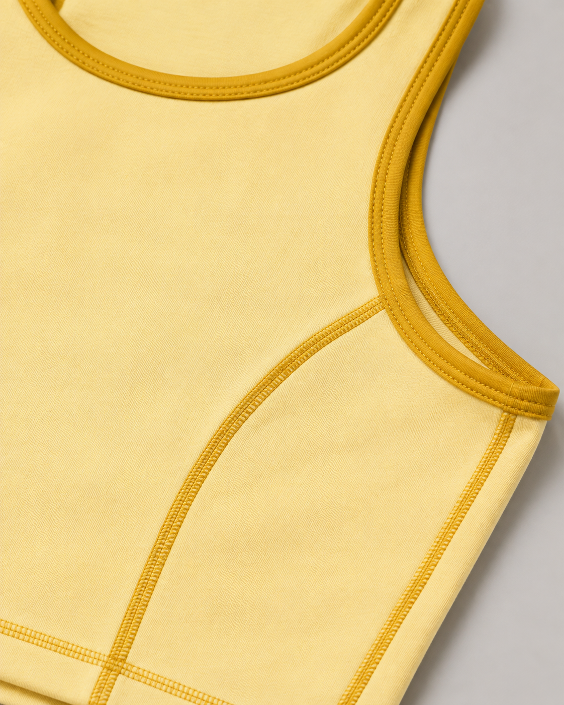 Contrast-Trim High-Neck Crop Tank