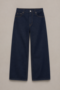 Raw Indigo Wide-Leg Denim Jeans