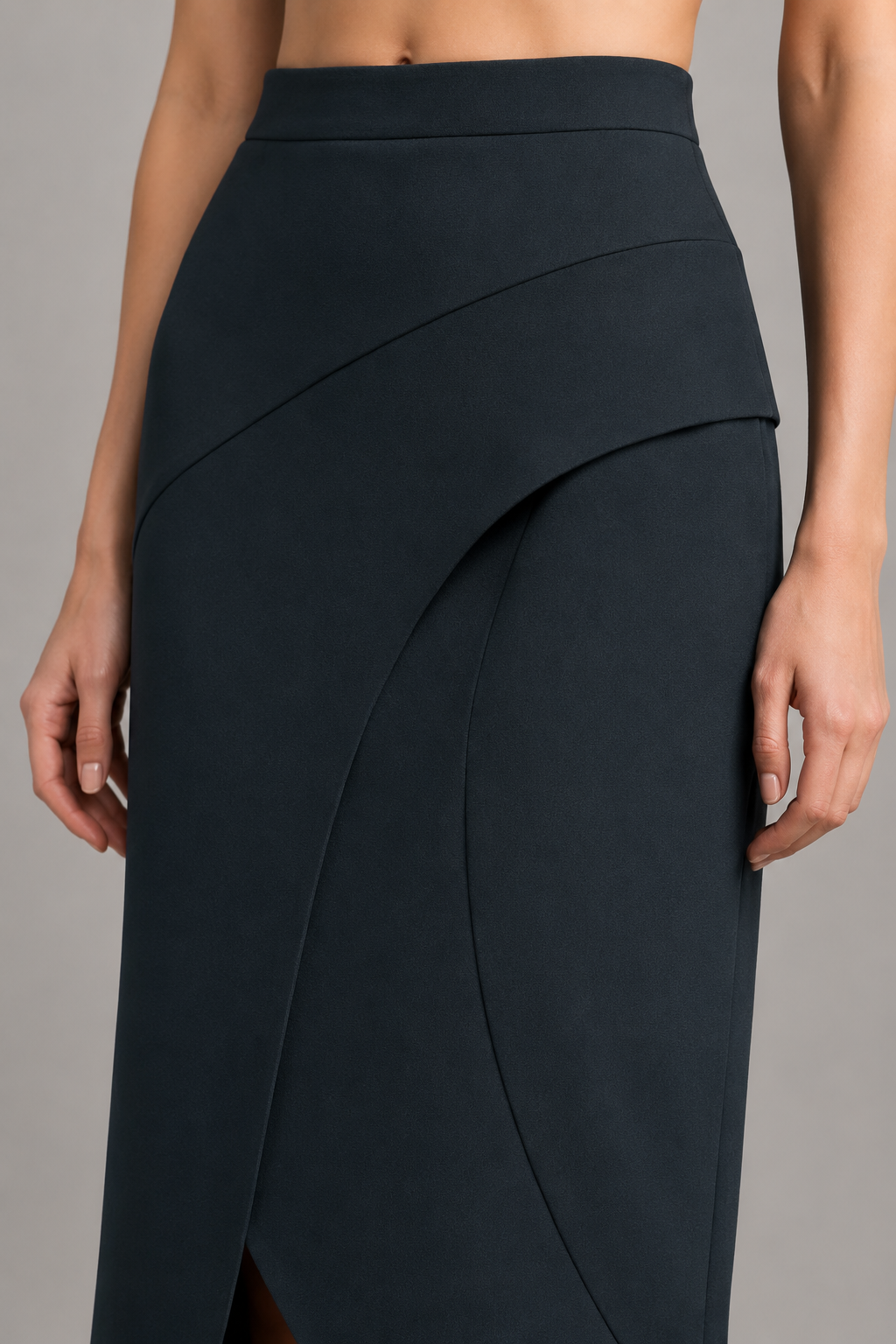 Architectural Asymmetric Wrap Skirt